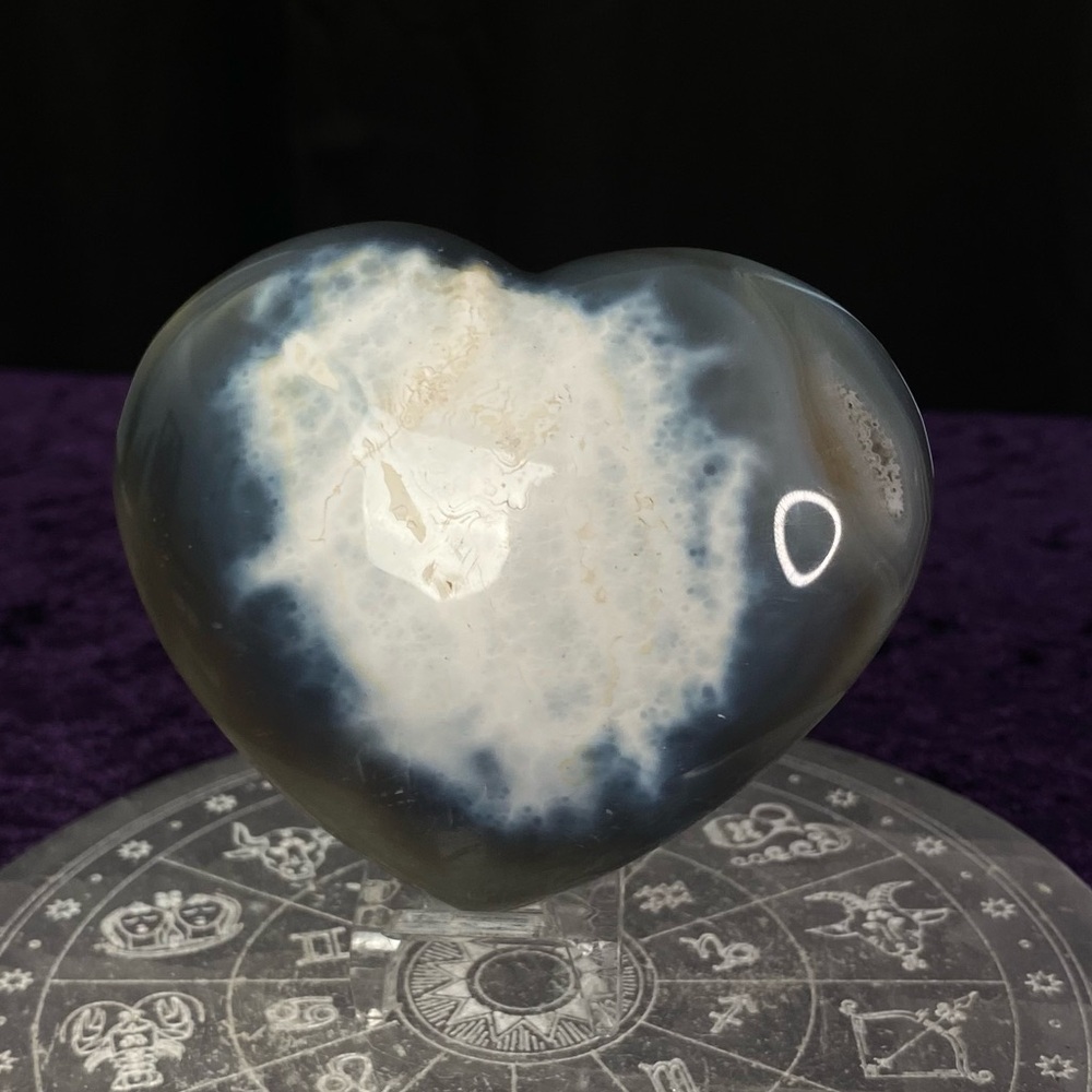 Orca Agate Heart 💎🤍💎